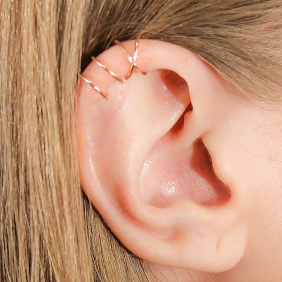 SHD Jewelry - 14K Rose Gold Filled Ear Cuff Set Non-Pierced Ears